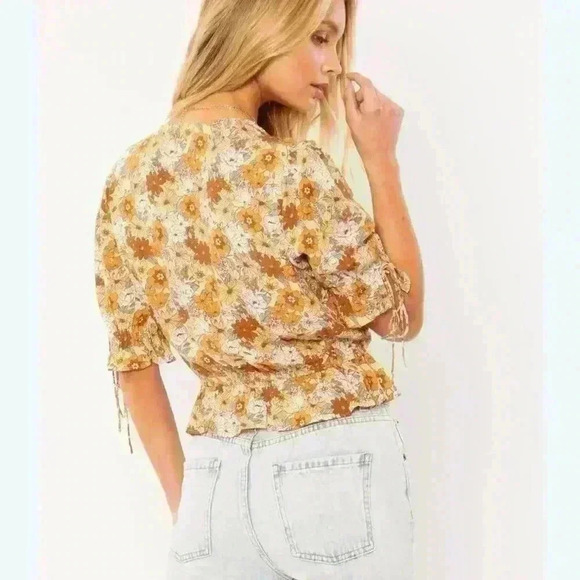 Amuse Society Women’s Daydream Woven Top Cava Size Small - Picture 2 of 16